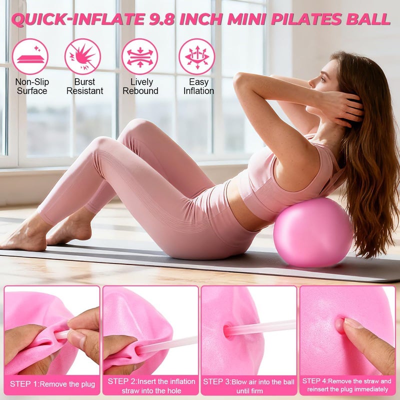 FLICKZY Pilates Ring Set for Women, Magic Circle Pilates Rings 12" with Resistance Bands, Pilates Kit for Home Workouts, Pilates Equipment for Strength, Toning and Flexibility - Image 3